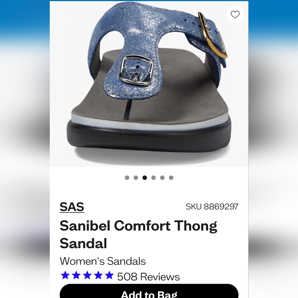 NEW Sanibel Sandals - Silver Blue Leather / SAS Brand